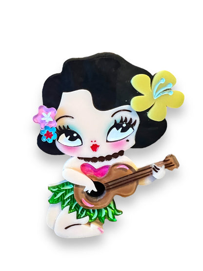 Hula Lula Tiki Girl Brooch by Miss Fluff x Lipstick & Chrome